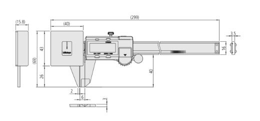 M-573-191-30 คาลิเปอร์แบบดิจิตอล Digital ABS AOS Caliper